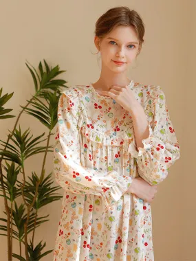 Floral Doll Collar Midi Nightdress