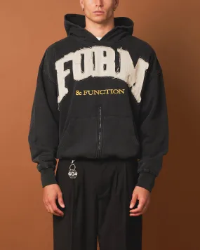 404 Bottom Zip Form Hoodie Washed Charcoal