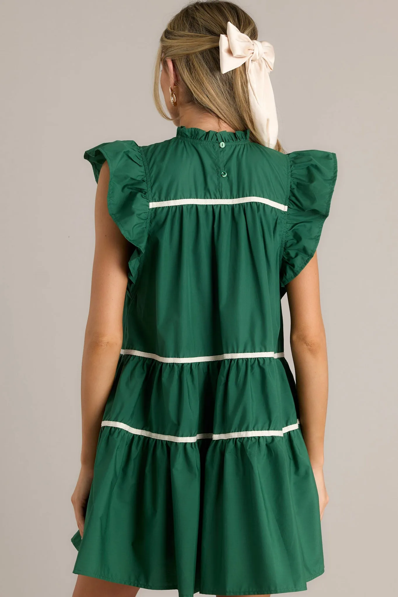 All Around The World 100% Cotton Green Mini Dress