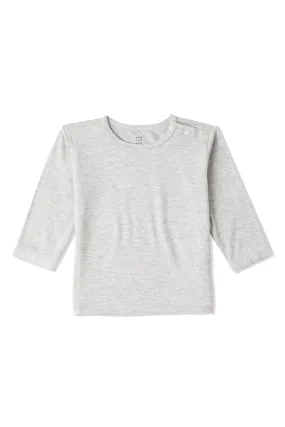 Baby Long Sleeve Top - Light Grey Marl