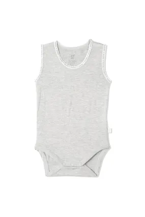 Baby Sleeveless Bodysuit - Light Grey Marl