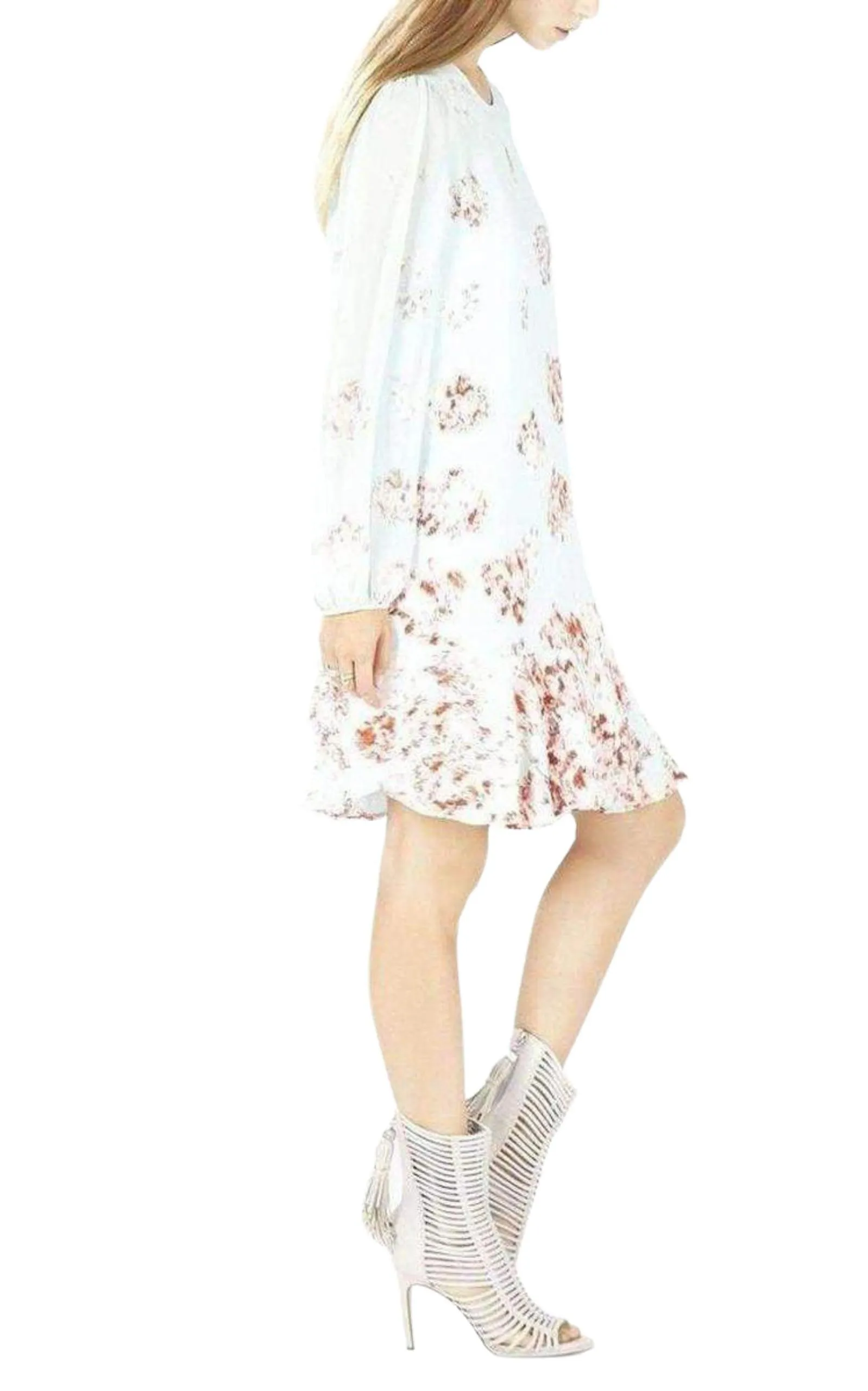 Bailee Long Sleeve Flounce Hem Dress