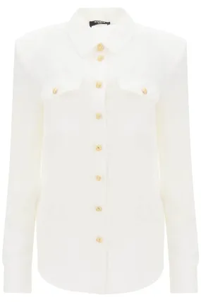 BALMAIN silk shirt with padded shoulders