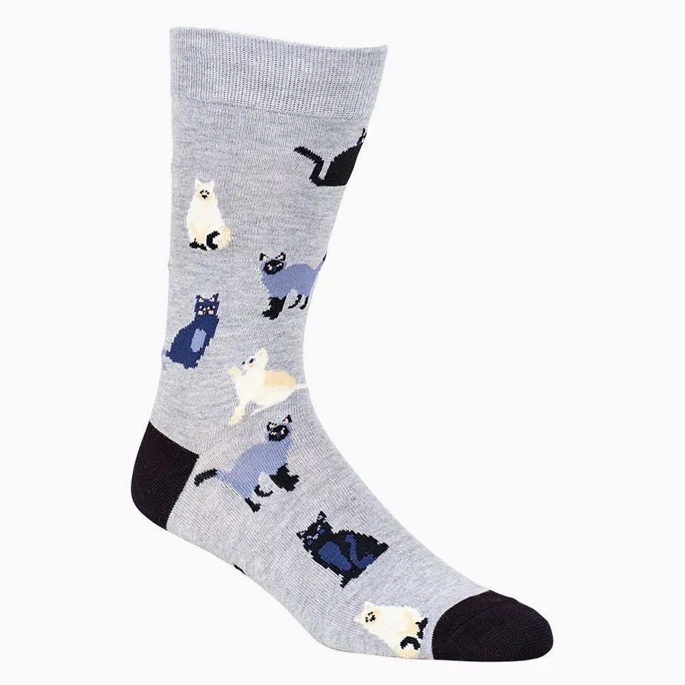 Bamboozld: Mens Cats Grey Bamboo Sock