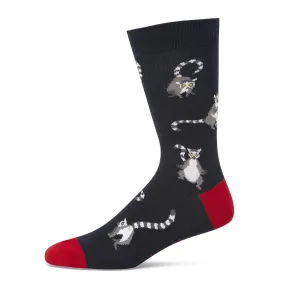 Bamboozld: Mens Ring Tailed Lemurs Navy Bamboo Sock