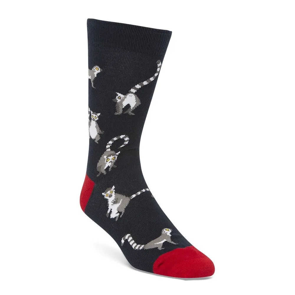 Bamboozld: Mens Ring Tailed Lemurs Navy Bamboo Sock