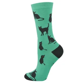 Bamboozld: Womens Black Cat Bamboo Sock