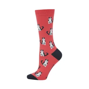 Bamboozld: Womens Cat Lady Rose Bamboo Sock