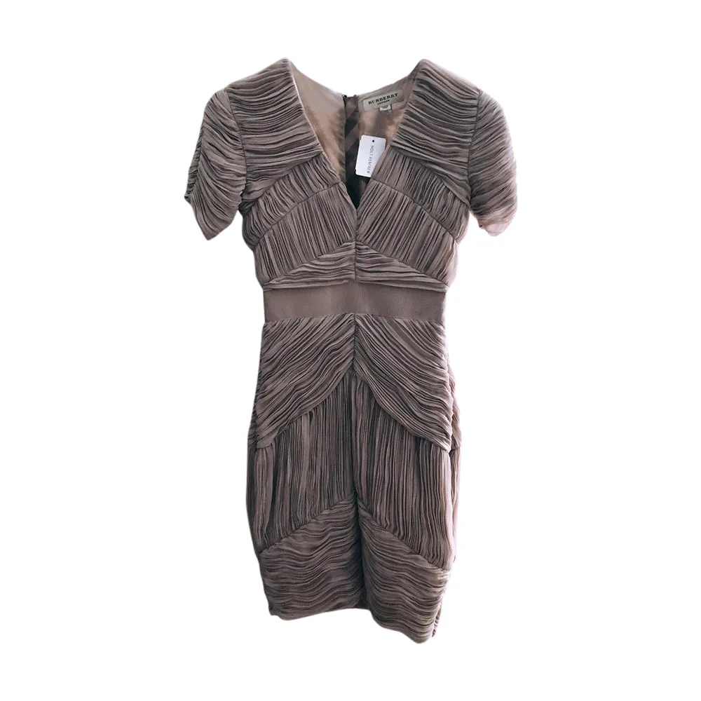 Beige Pleated Dress