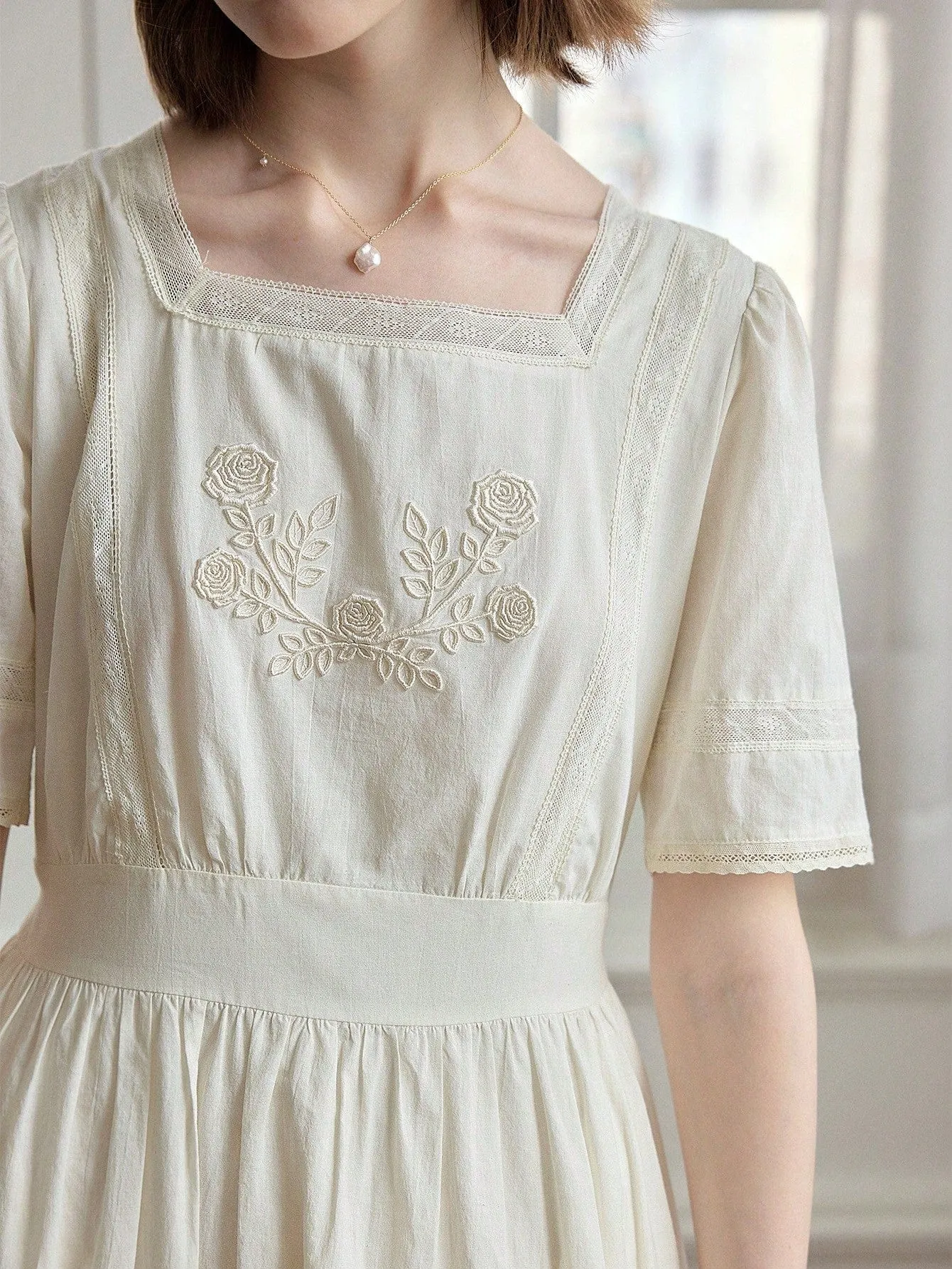 British Gardens, Cotton Embroidered Dress