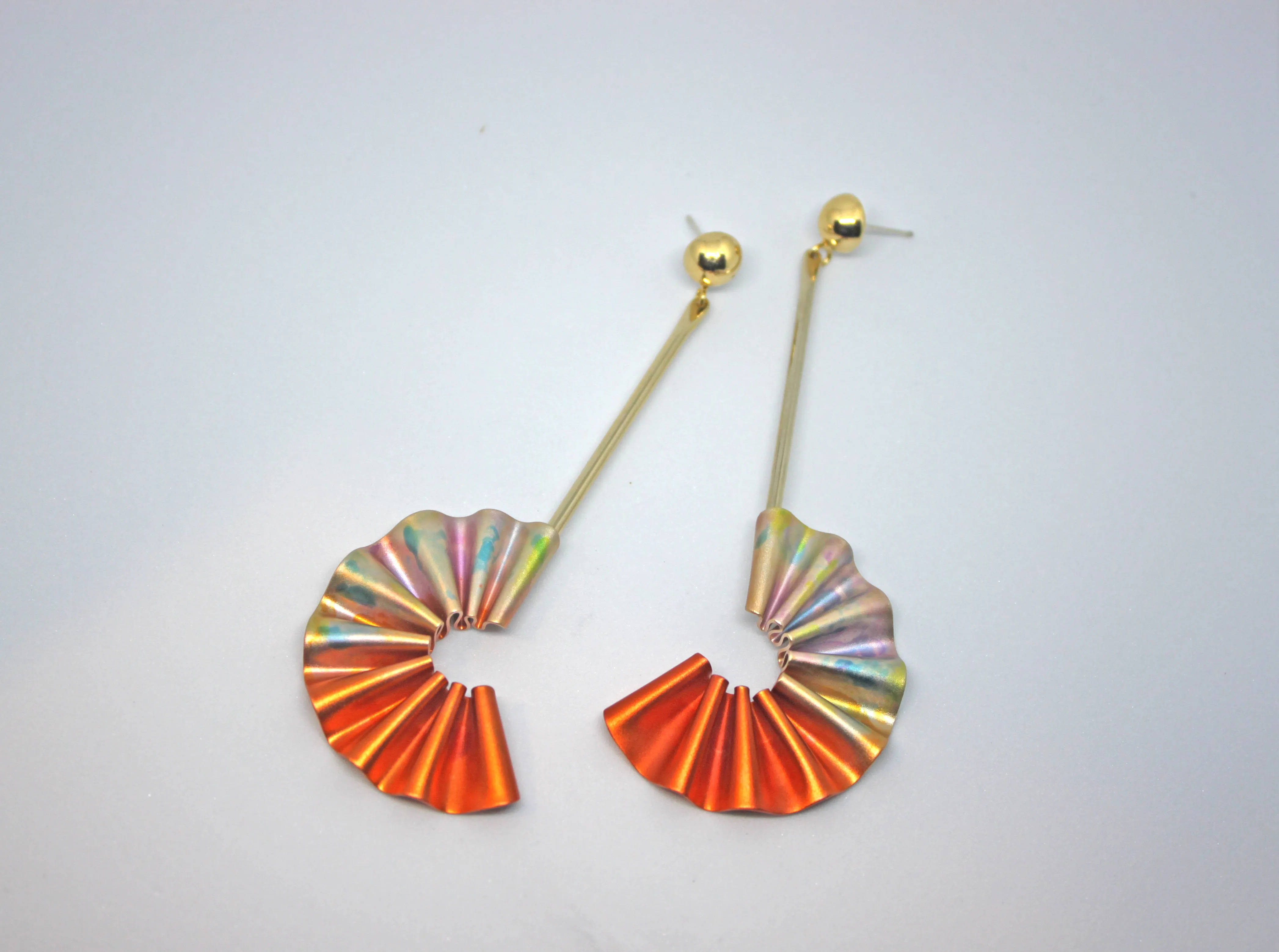 CABO | Mermaid's Tail Collection | Stick¬†Half¬†Earrings | Orange/Marble