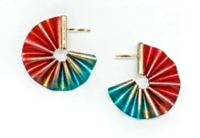 CABO | Mermaid's Tail Collection | Three Quaters Earrings - Red/Gold/Light Blue