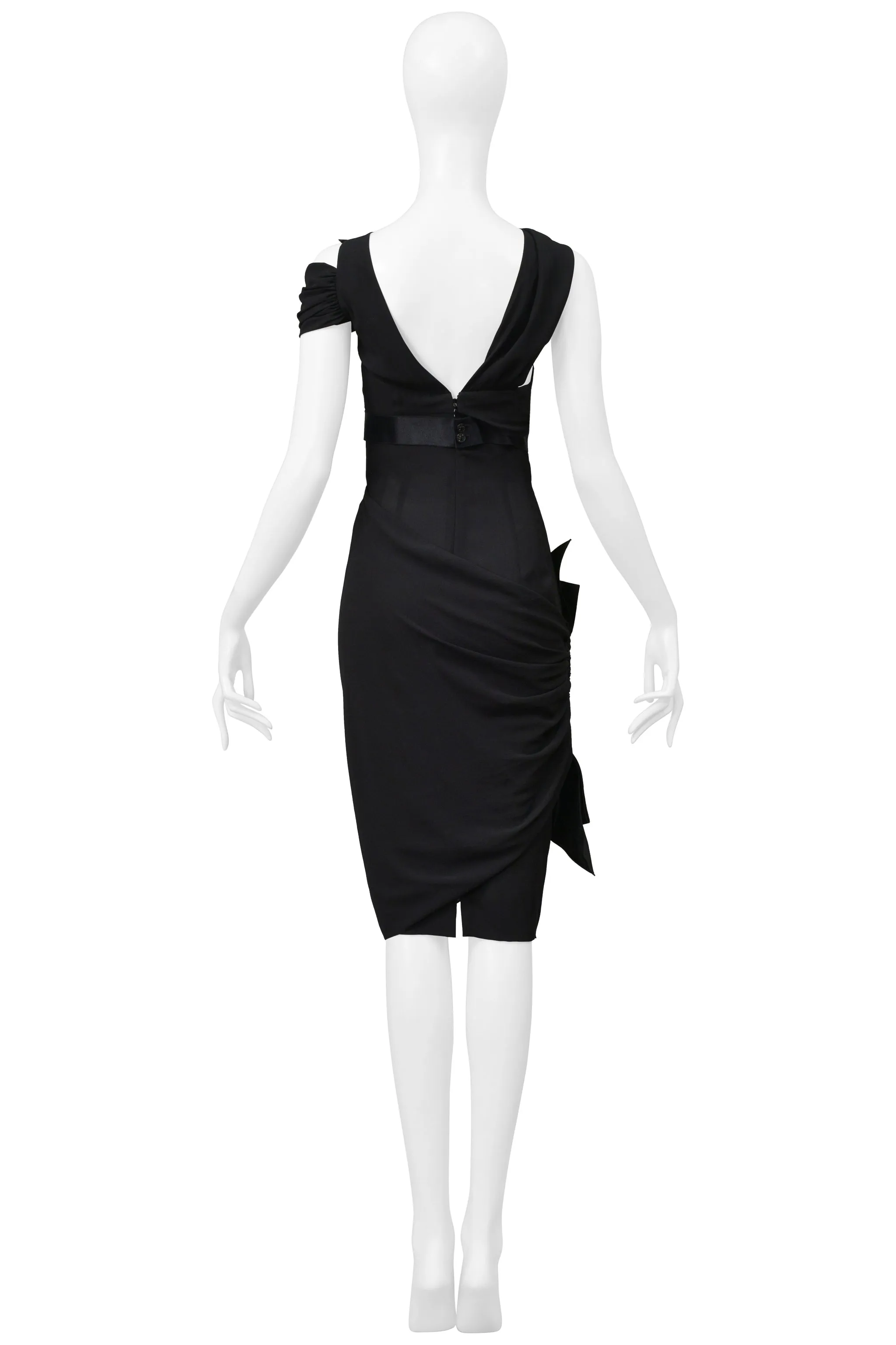 CHANEL BLACK COCKTAIL DRESS WITH BOWS 2007