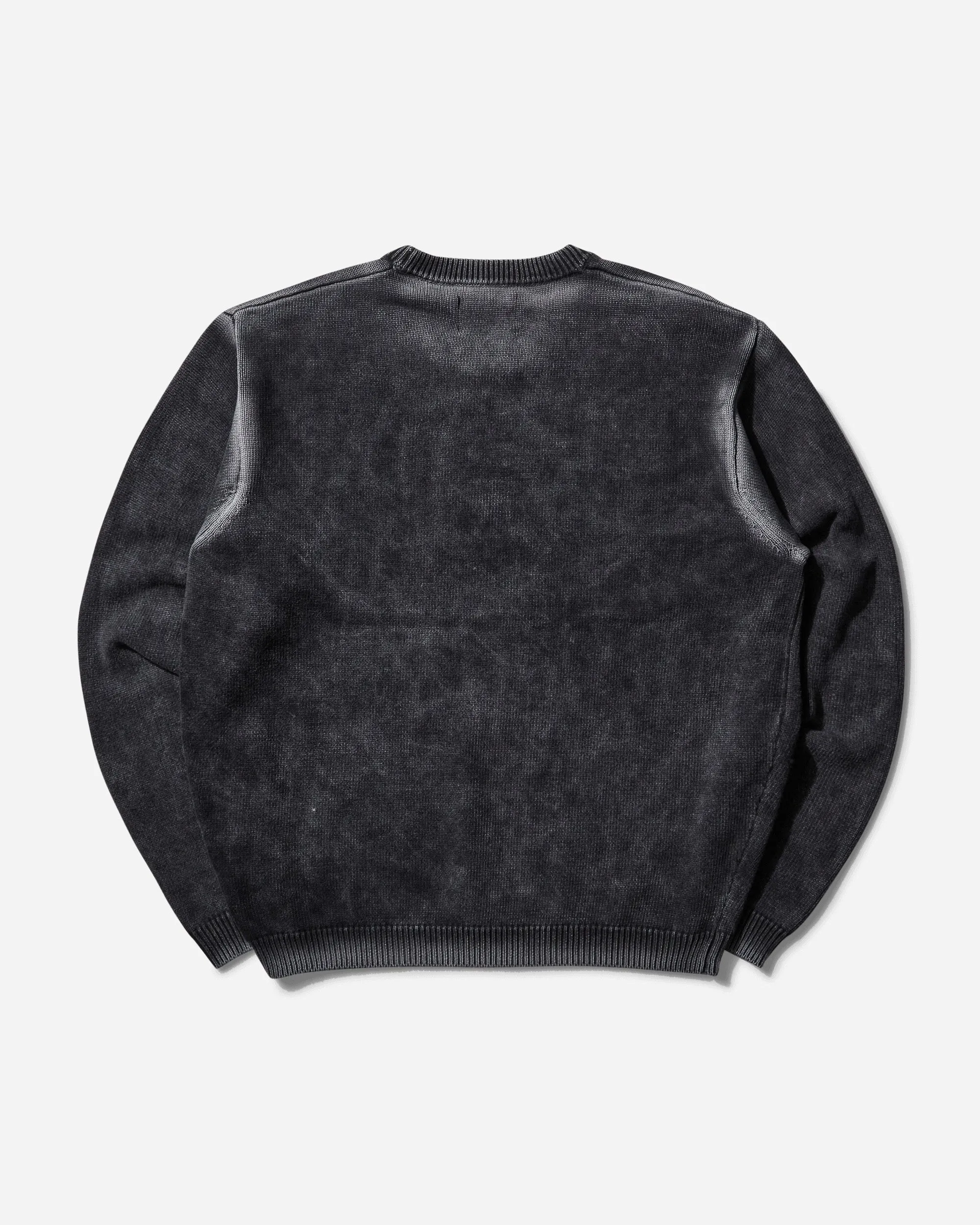 Faded Cotton Crewneck Sweater Black