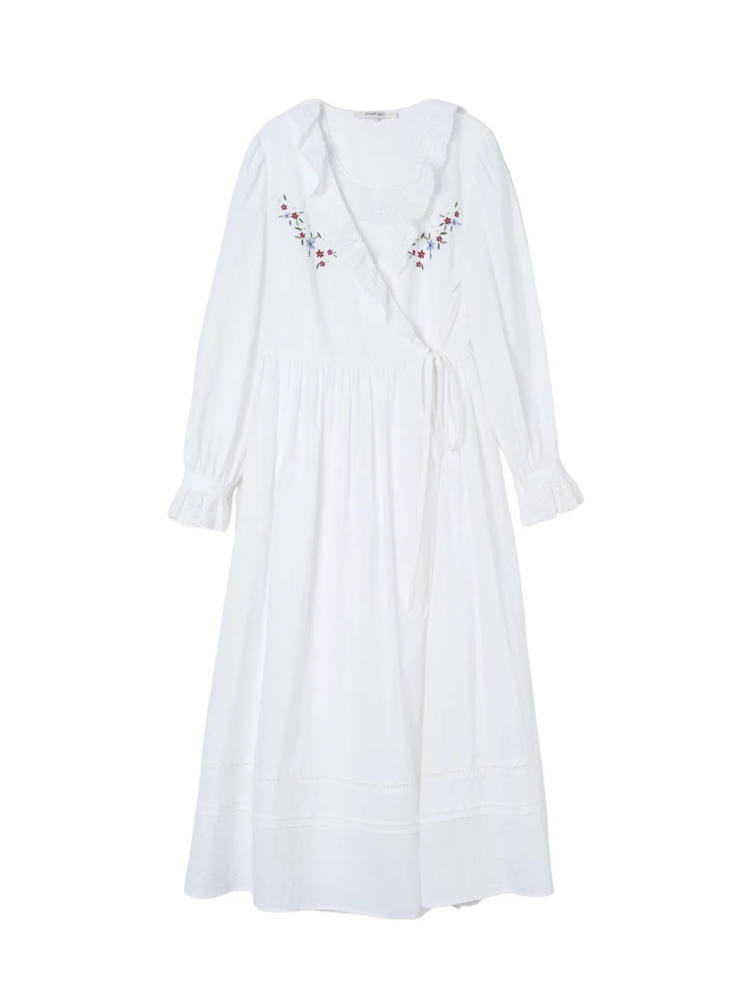 【Final Sale】Aubrie Floral Embroidery Lace Panel Cotton Dress