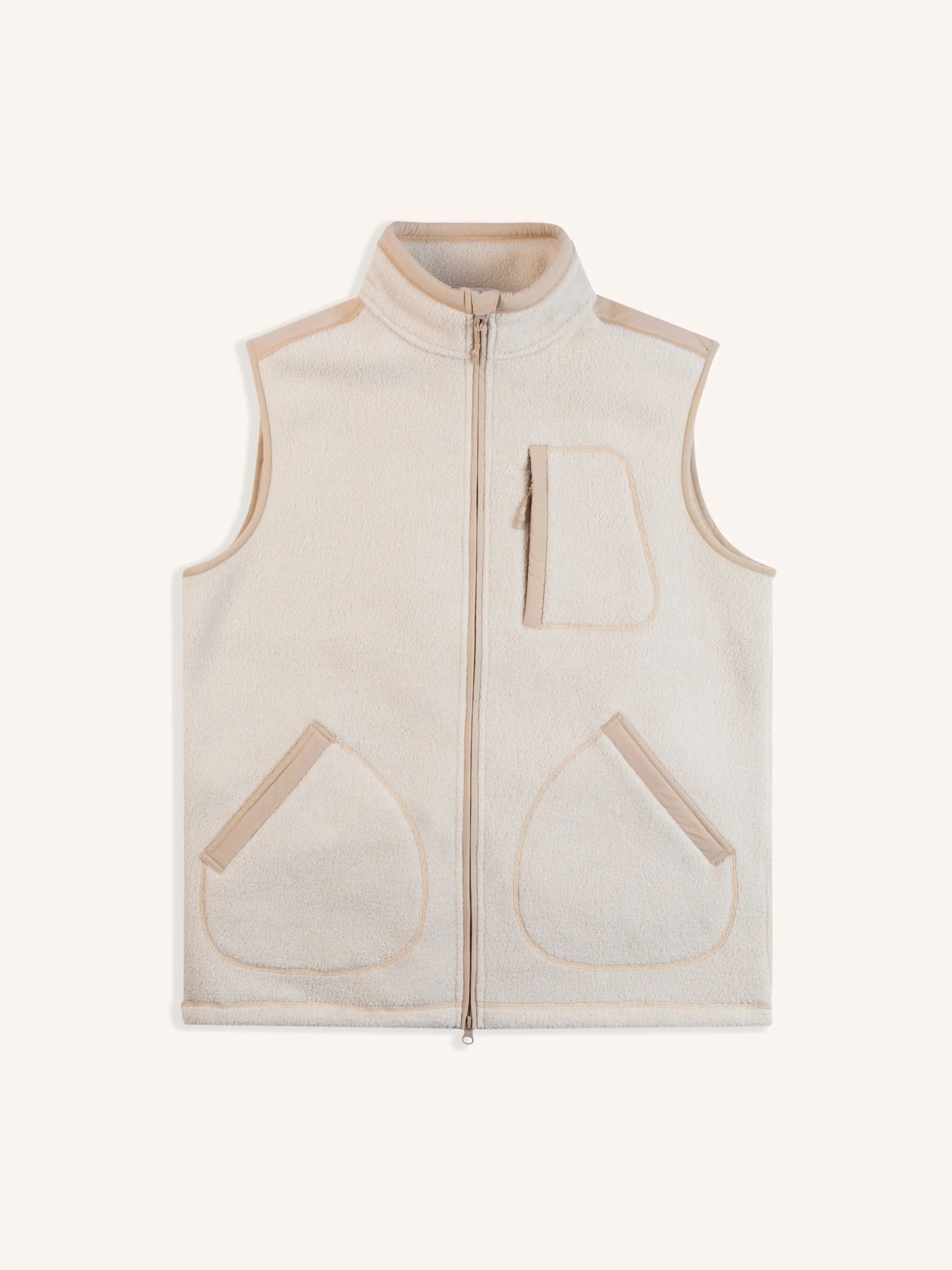 Glenmore Fleece Vest in Recycled Ecru Marl