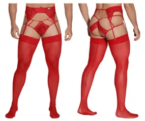 JCSTK - CandyMan 99550 Lace Garter-Jockstrap Outfit Red