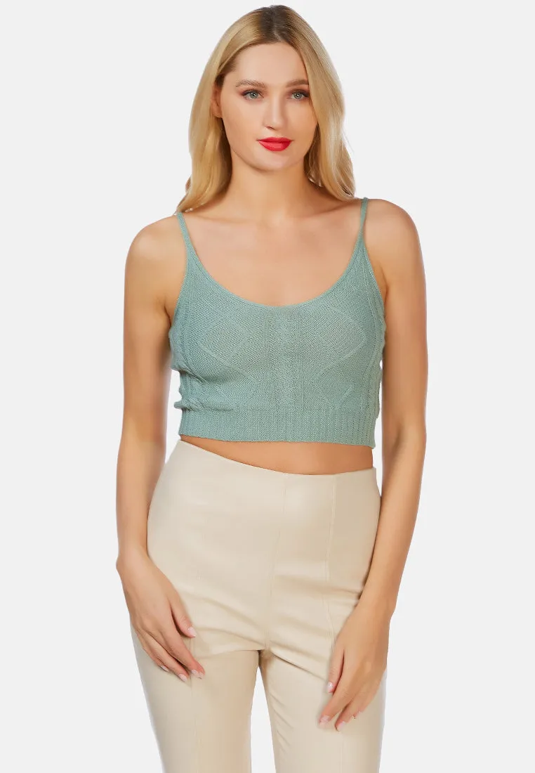 Knitted Spaghetti Tank Top