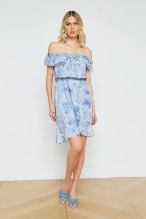 L'Agence Leonie Silk Off-The-Shoulder Dress