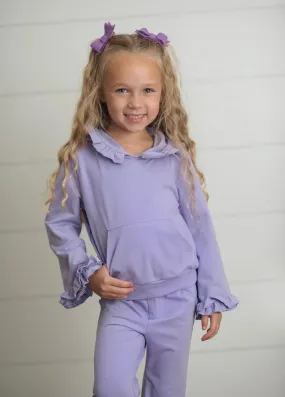 Lavender Ruffle Hoodie Set