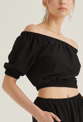 Off Shoulder Vintage Crop Top