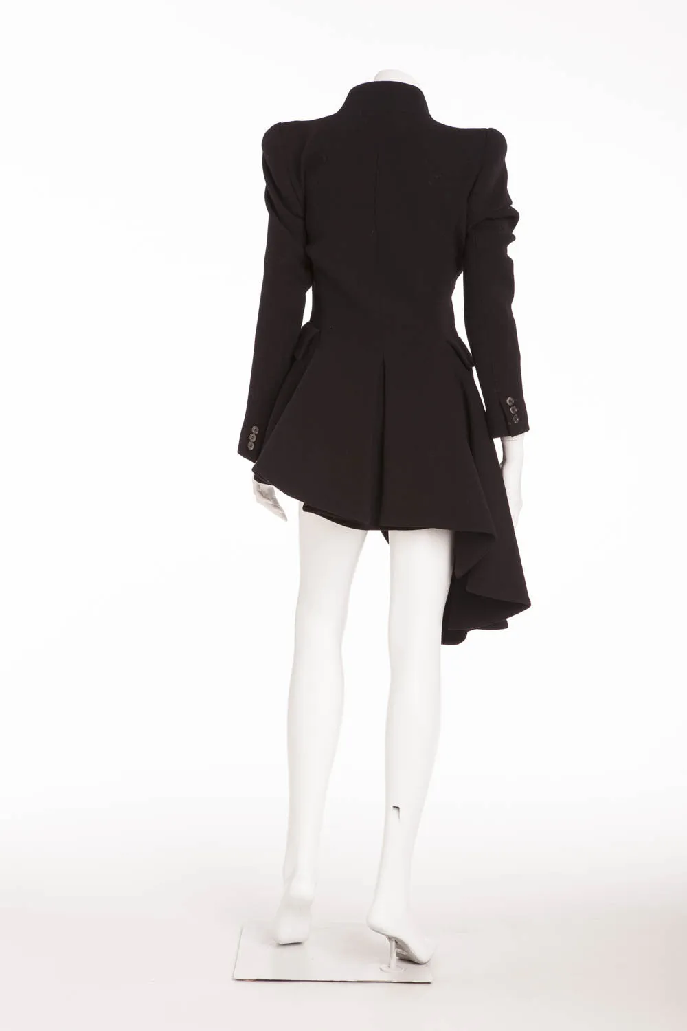 Original Alexander McQueen - Asymmetrical Black Long Sleeve Coat - IT 40