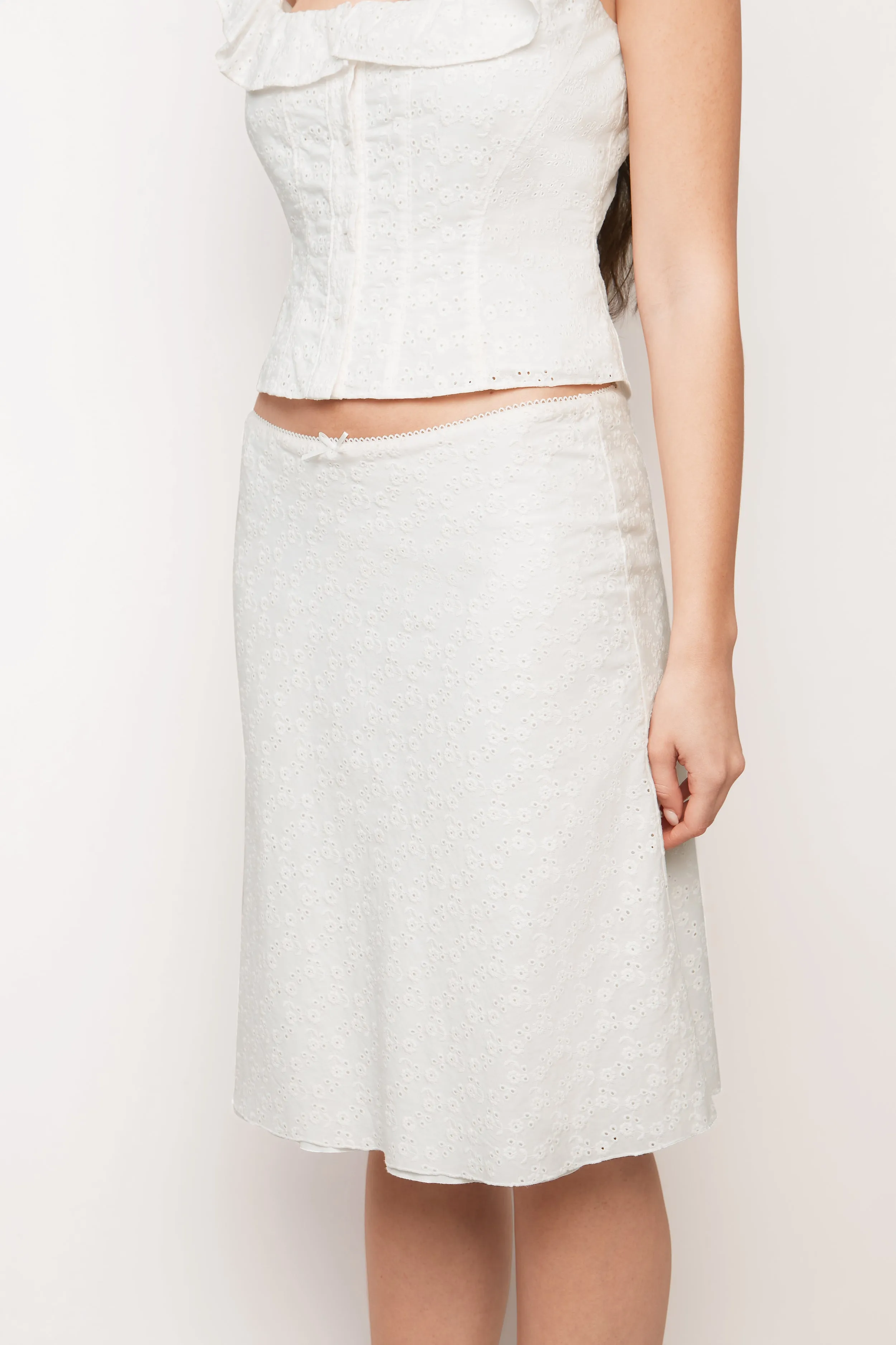 Paloma Skirt In Cotton Eyelet