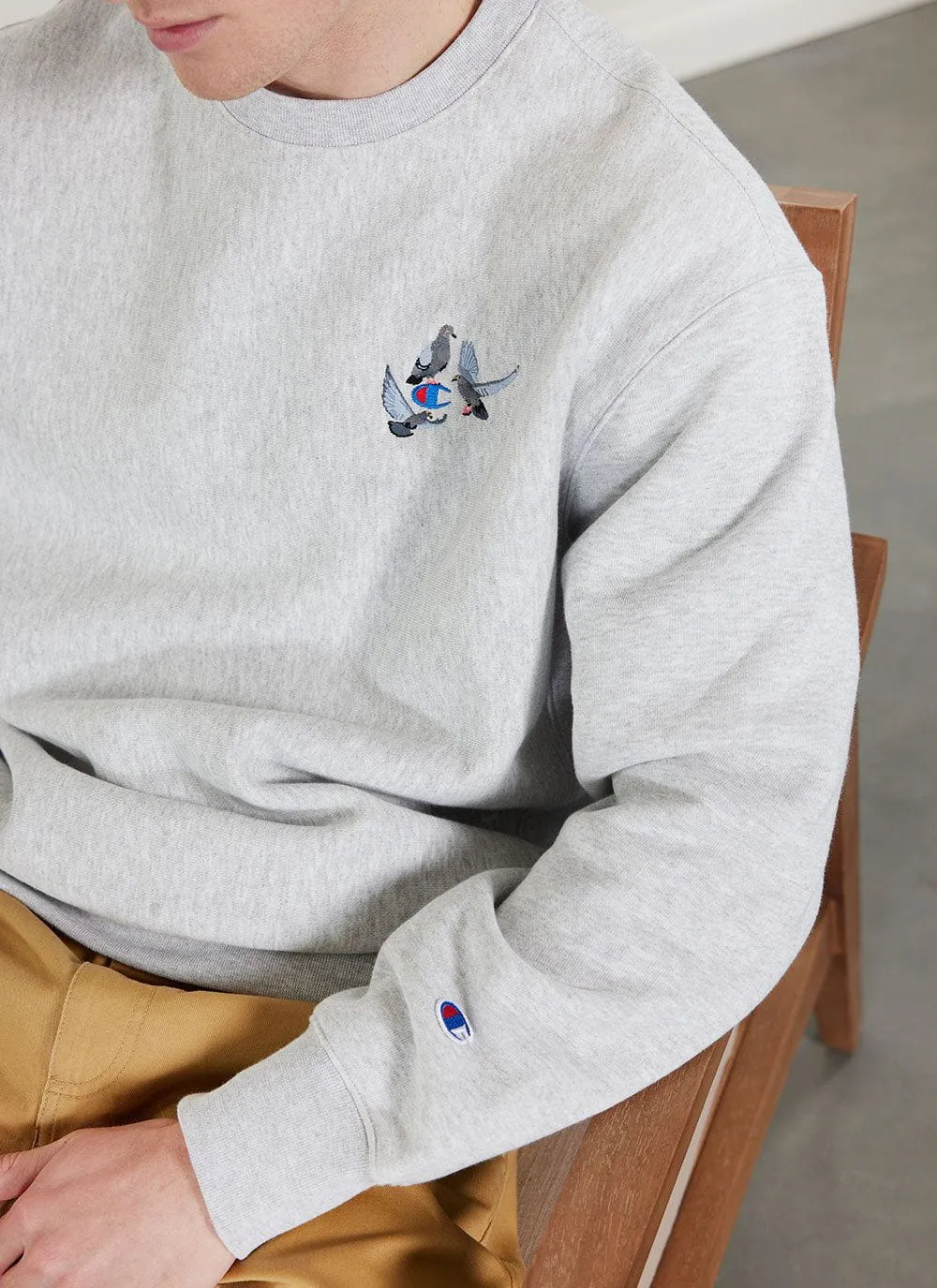 Pigeon Sweatshirt | Champion and Percival | Heather Grey