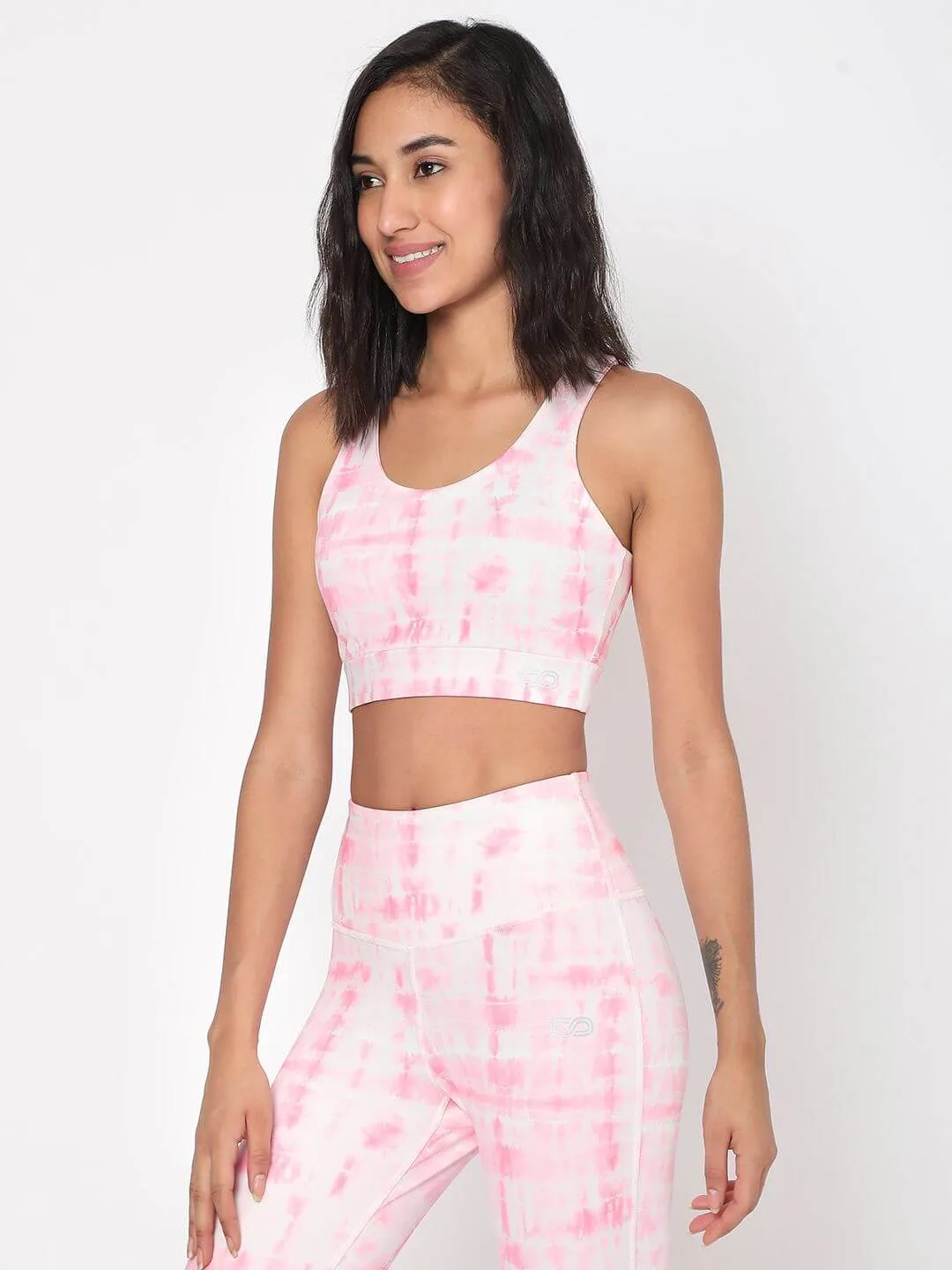 Pink Shibori Luxe Crop Top & Leggings