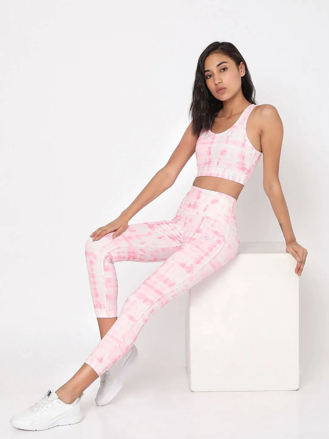 Pink Shibori Luxe Crop Top & Leggings