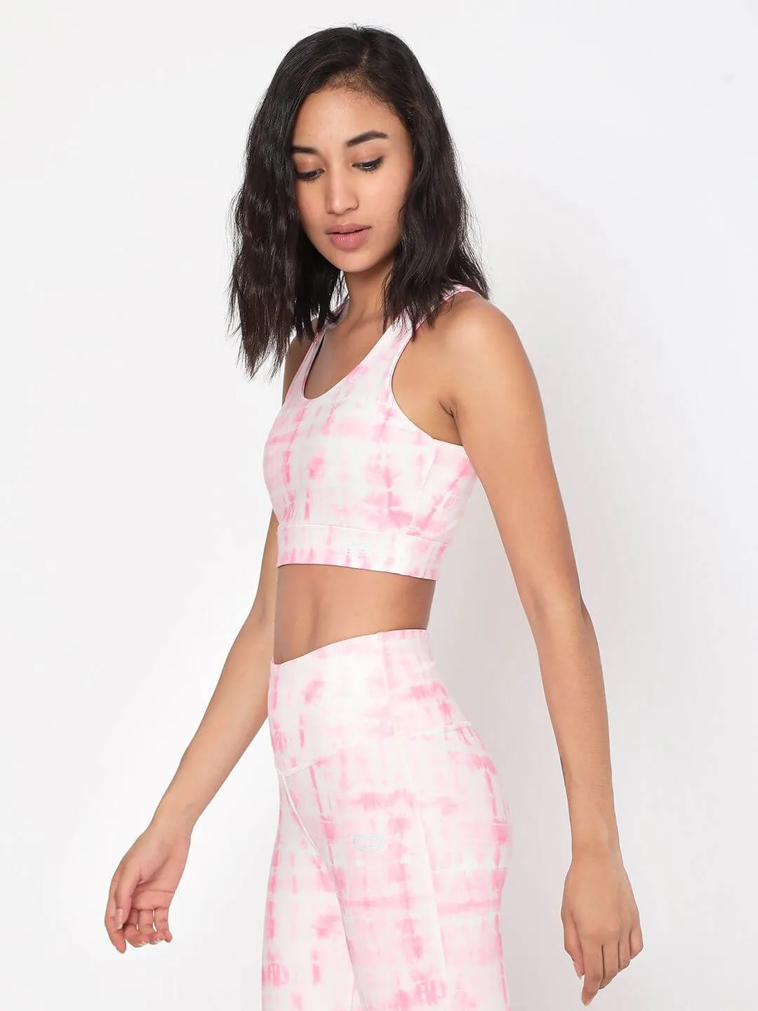 Pink Shibori Luxe Crop Top & Leggings