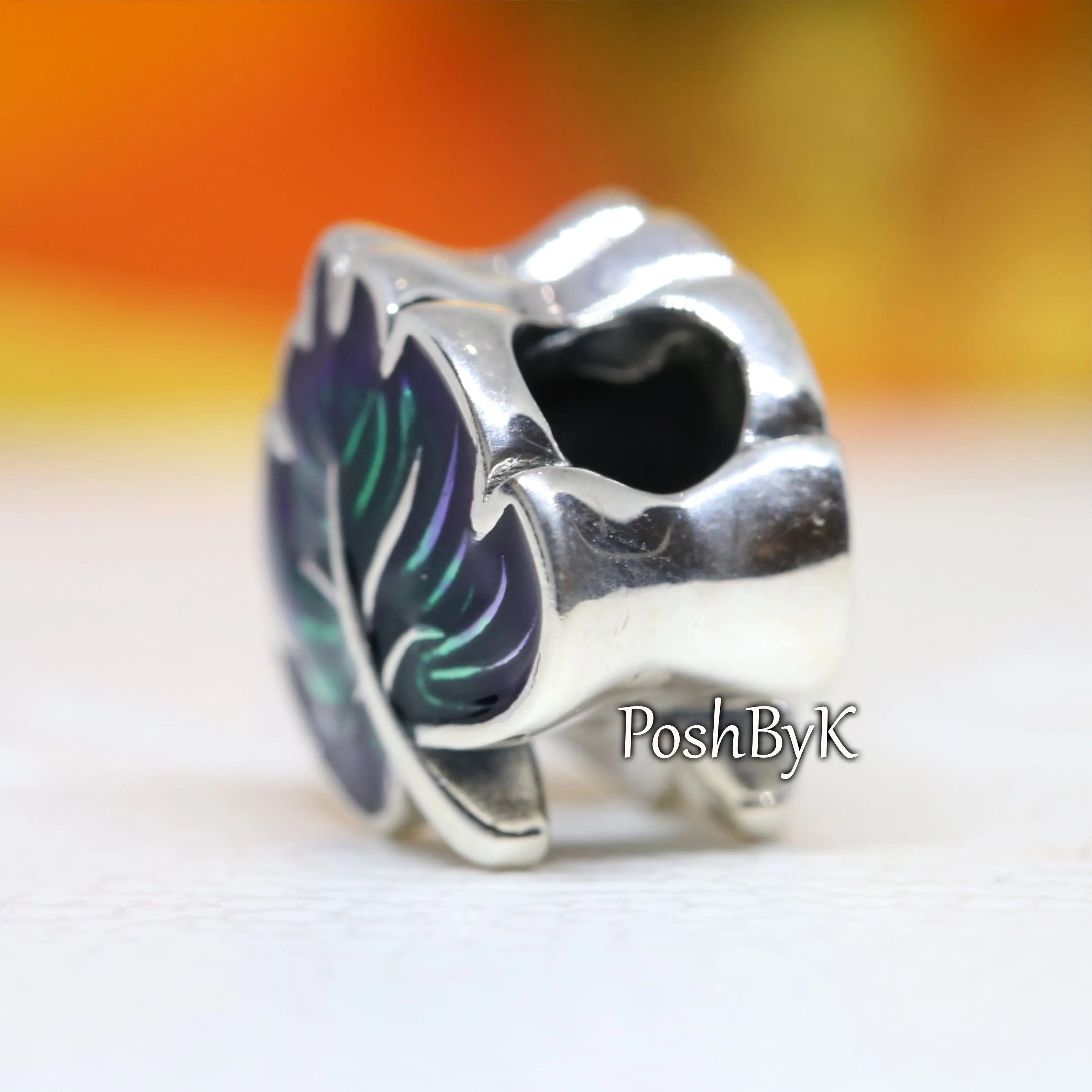 Purple & Green Leaf Charm 799542C01