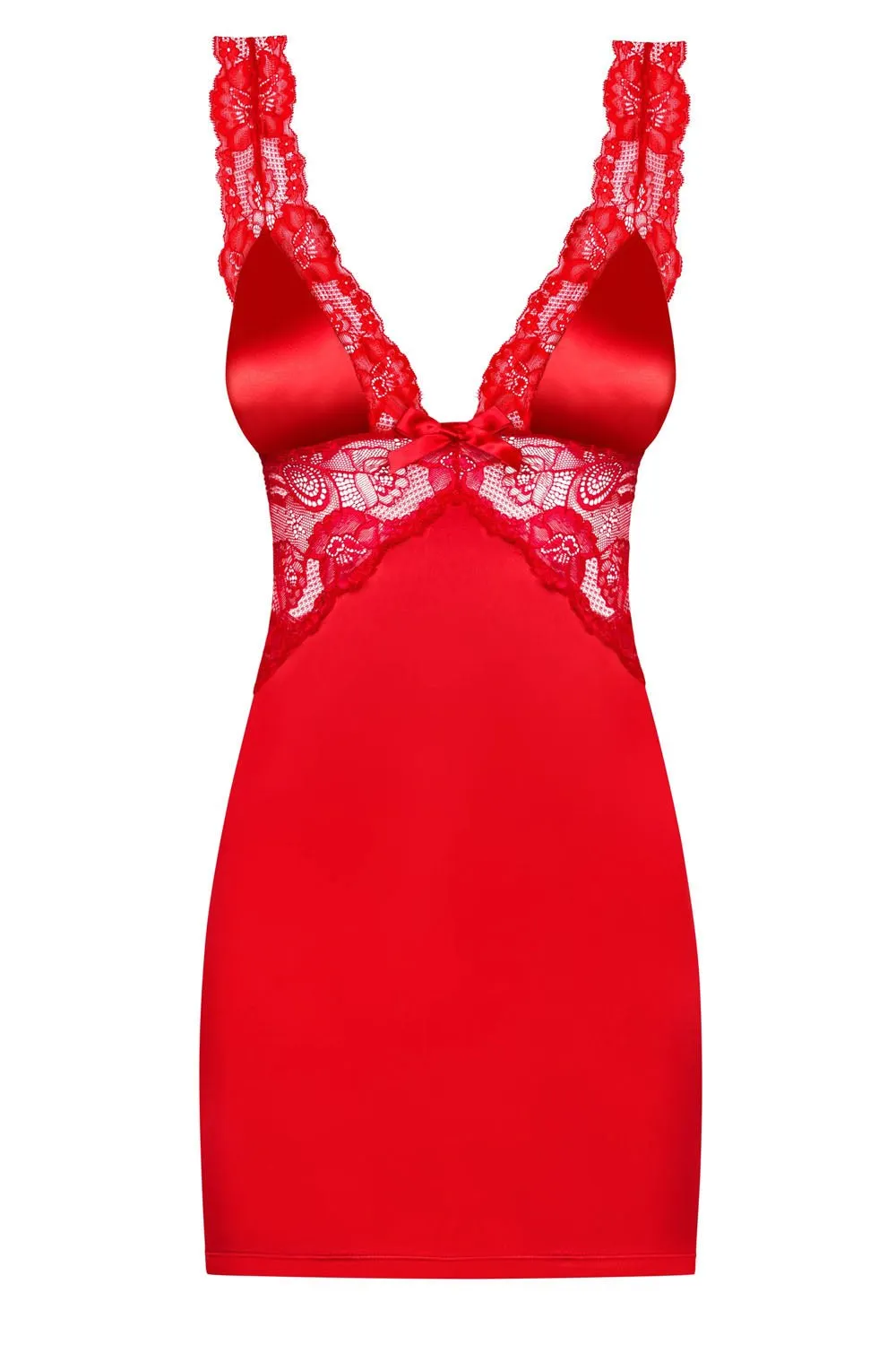 Romantic Red Satin & Lace Sleepwear