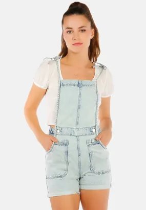 Washed Denim Tie Up Playsuit